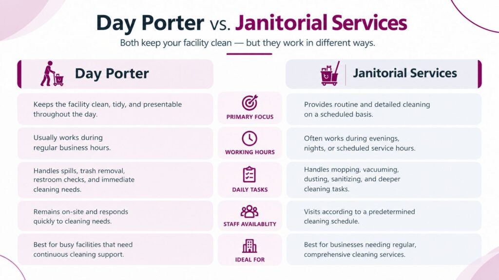 Day Porter vs. Janitorial Services